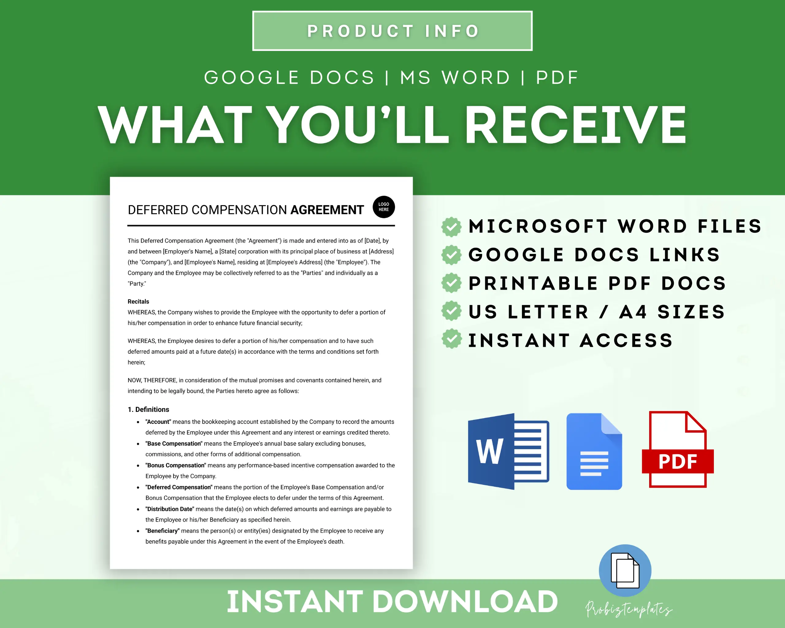 Deferred Compensation Agreement Template - Image 6
