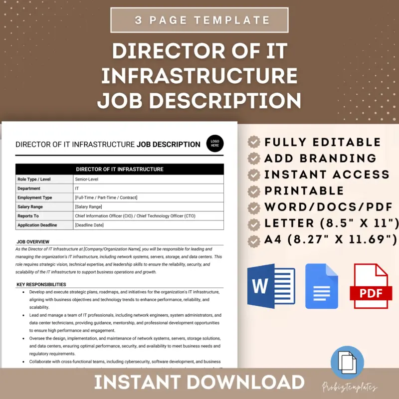 Director Of IT Infrastructure Job Description Template