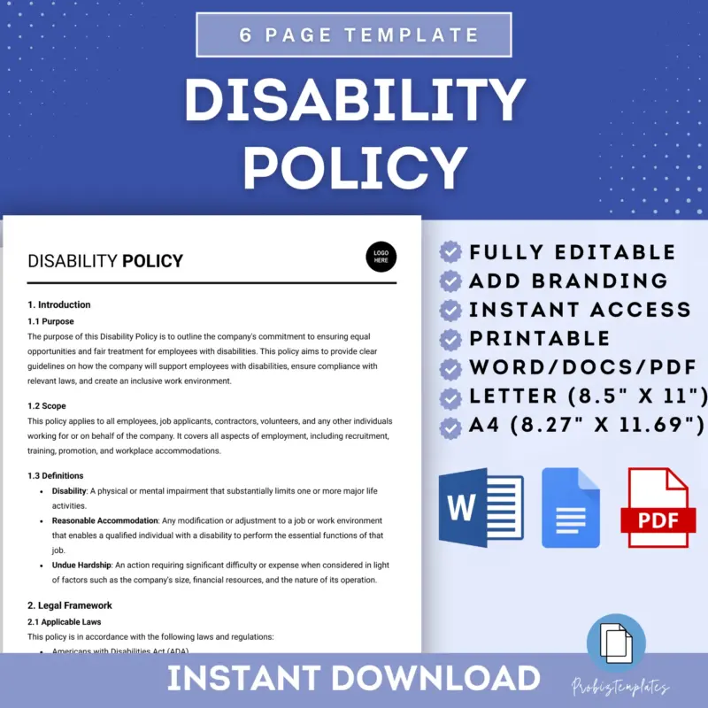 Disability Policy Template