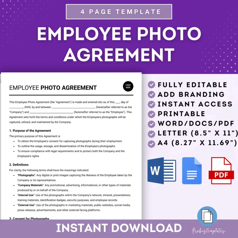 Employee Photo Agreement Template