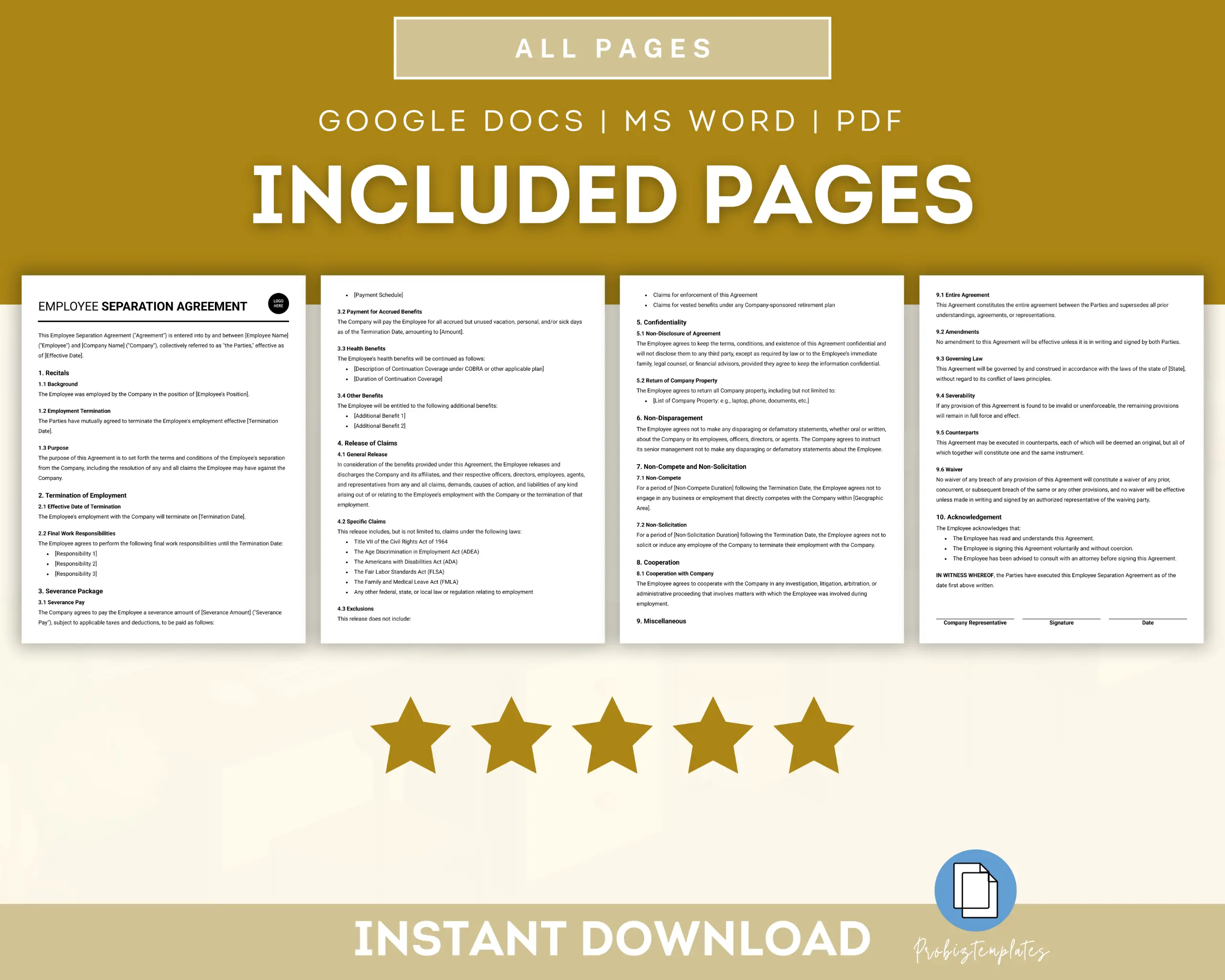 Employee Separation Agreement Template - Image 2