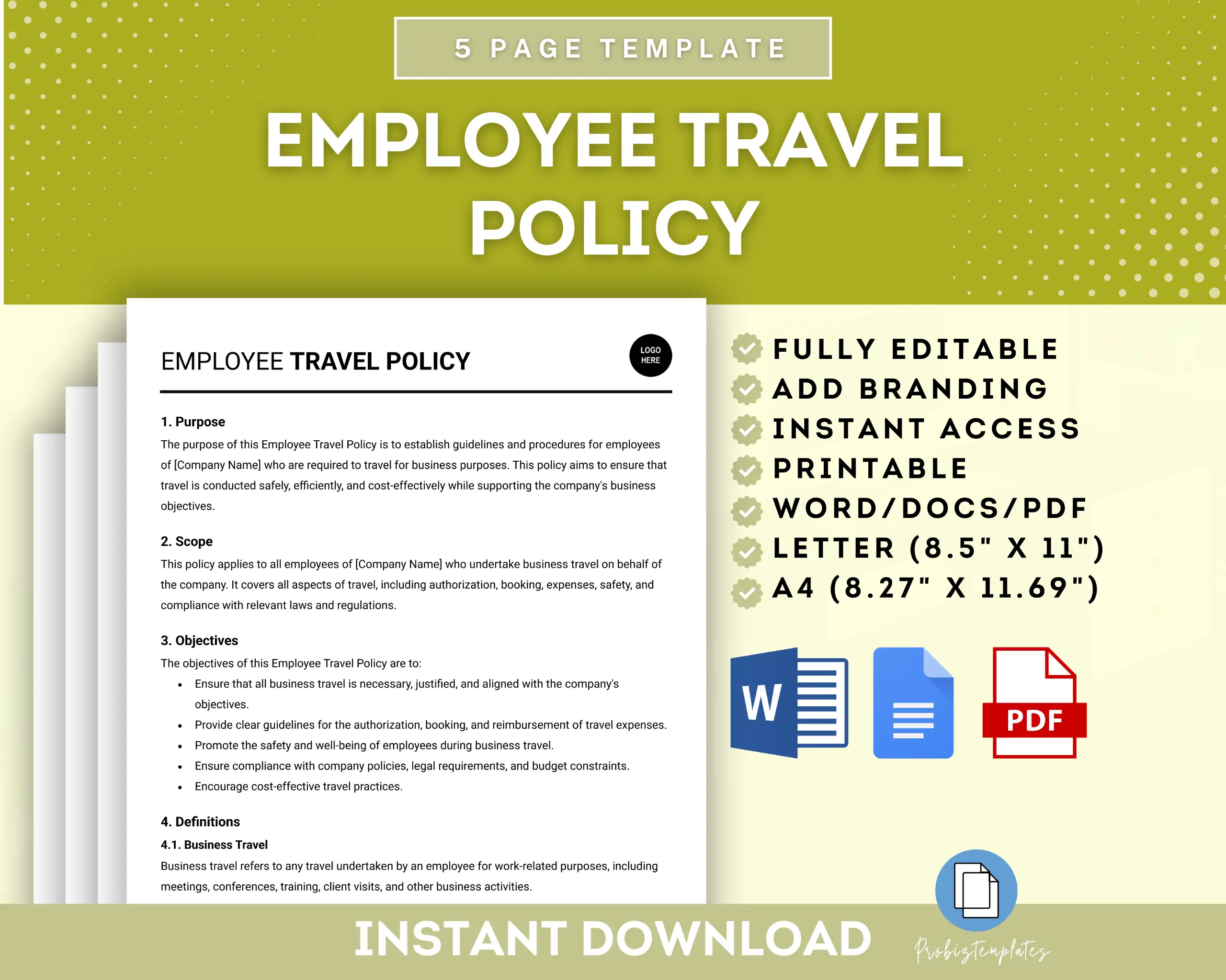 Employee Travel Policy Template