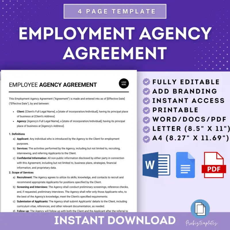 Employment Agency Agreement Template
