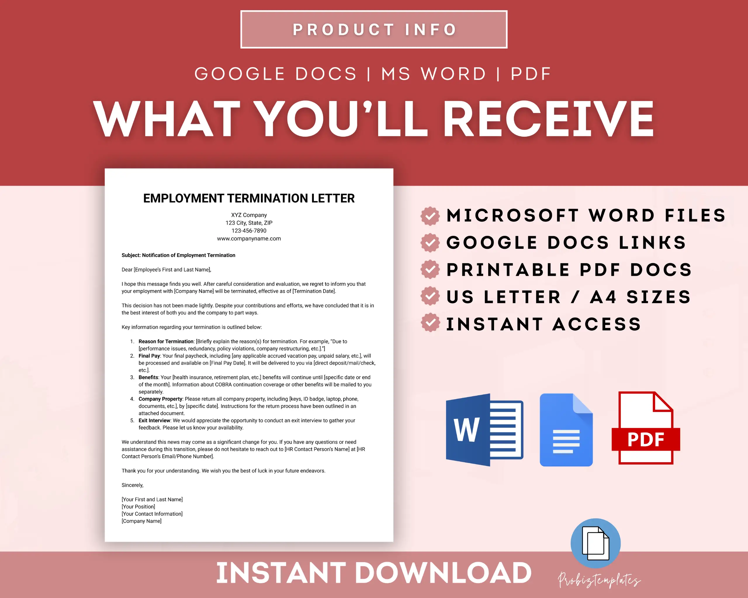 Employment Termination Letter Template - Image 4