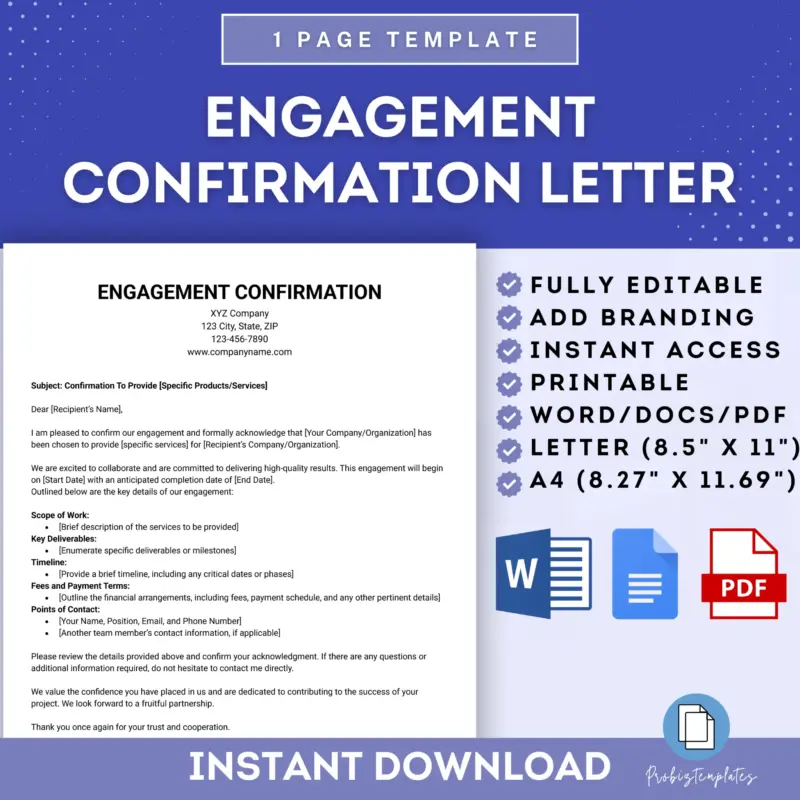 Engagement Confirmation Letter Template