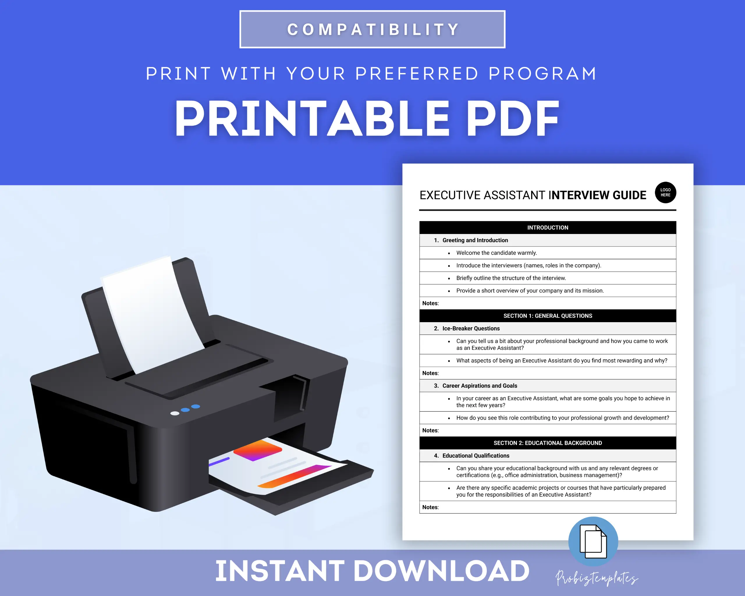 Executive Assistant Interview Guide Template - Image 5