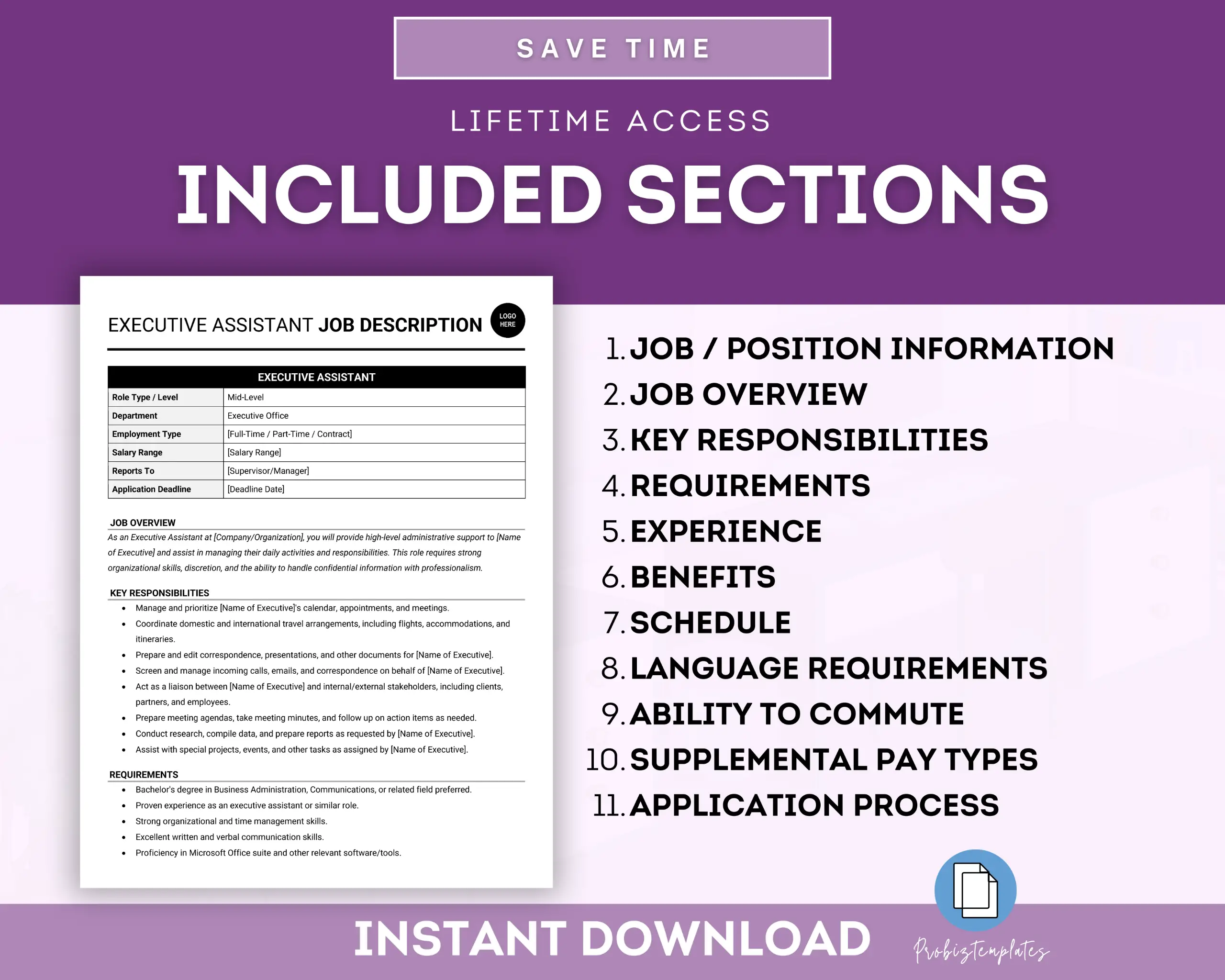 Executive Assistant Job Description Template - Image 3