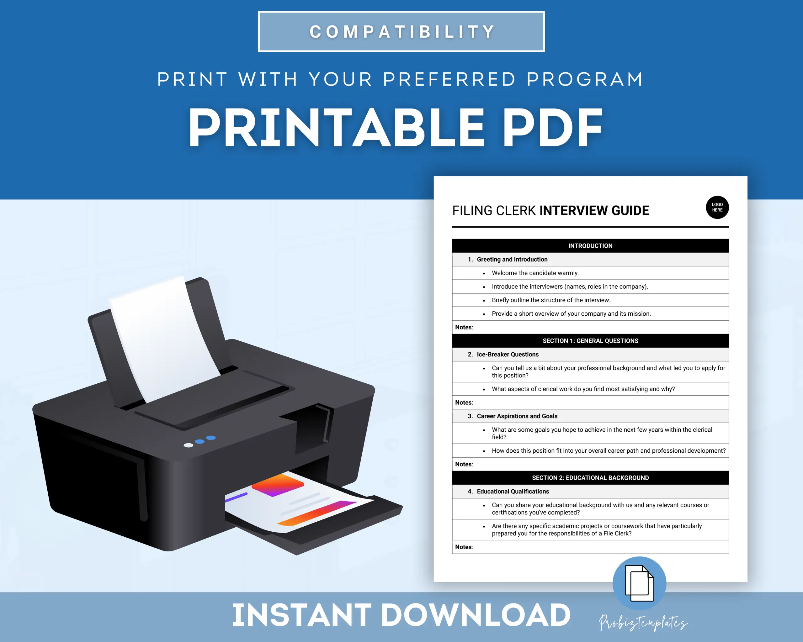 Filing Clerk Interview Guide Template - Image 5