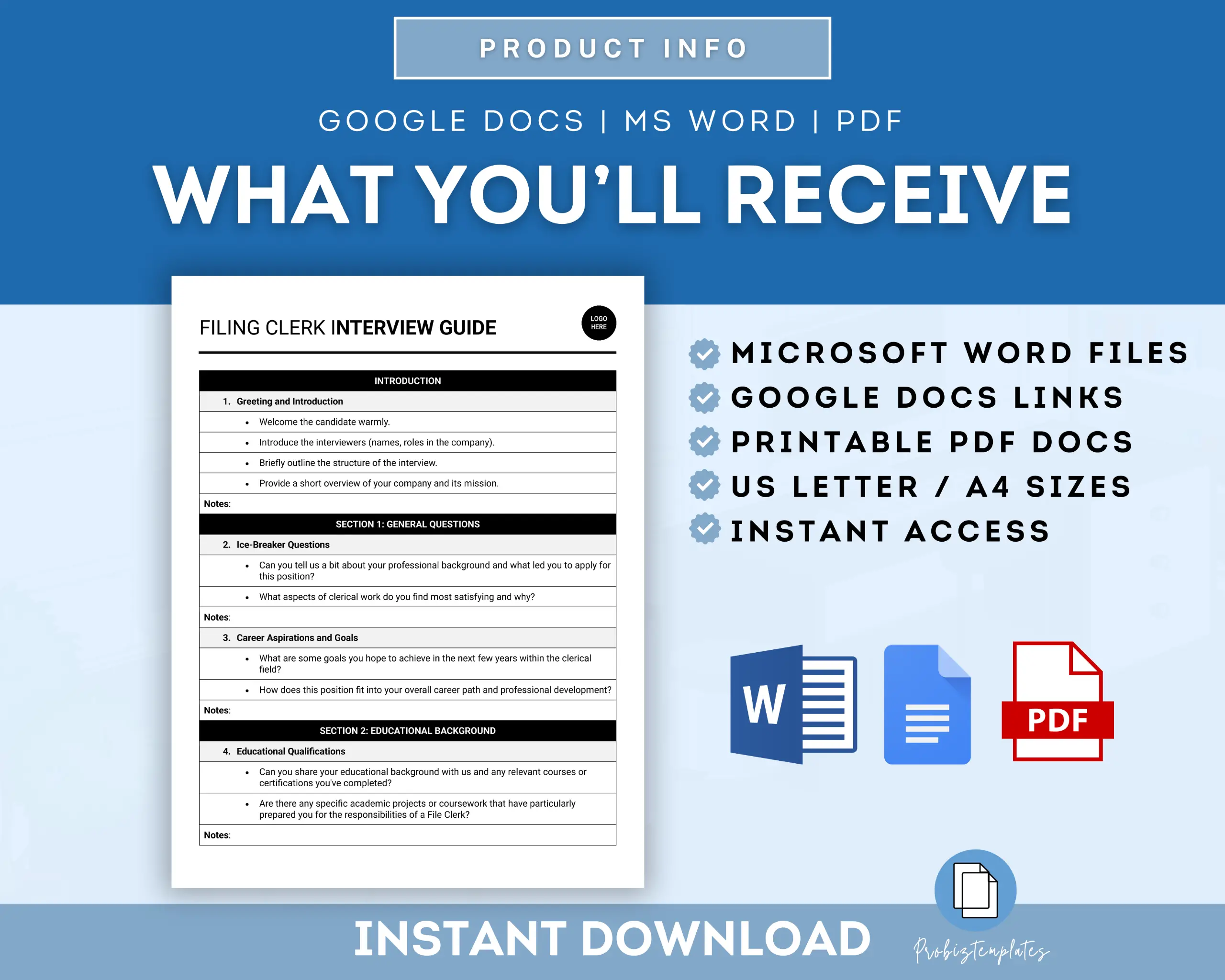 Filing Clerk Interview Guide Template - Image 6