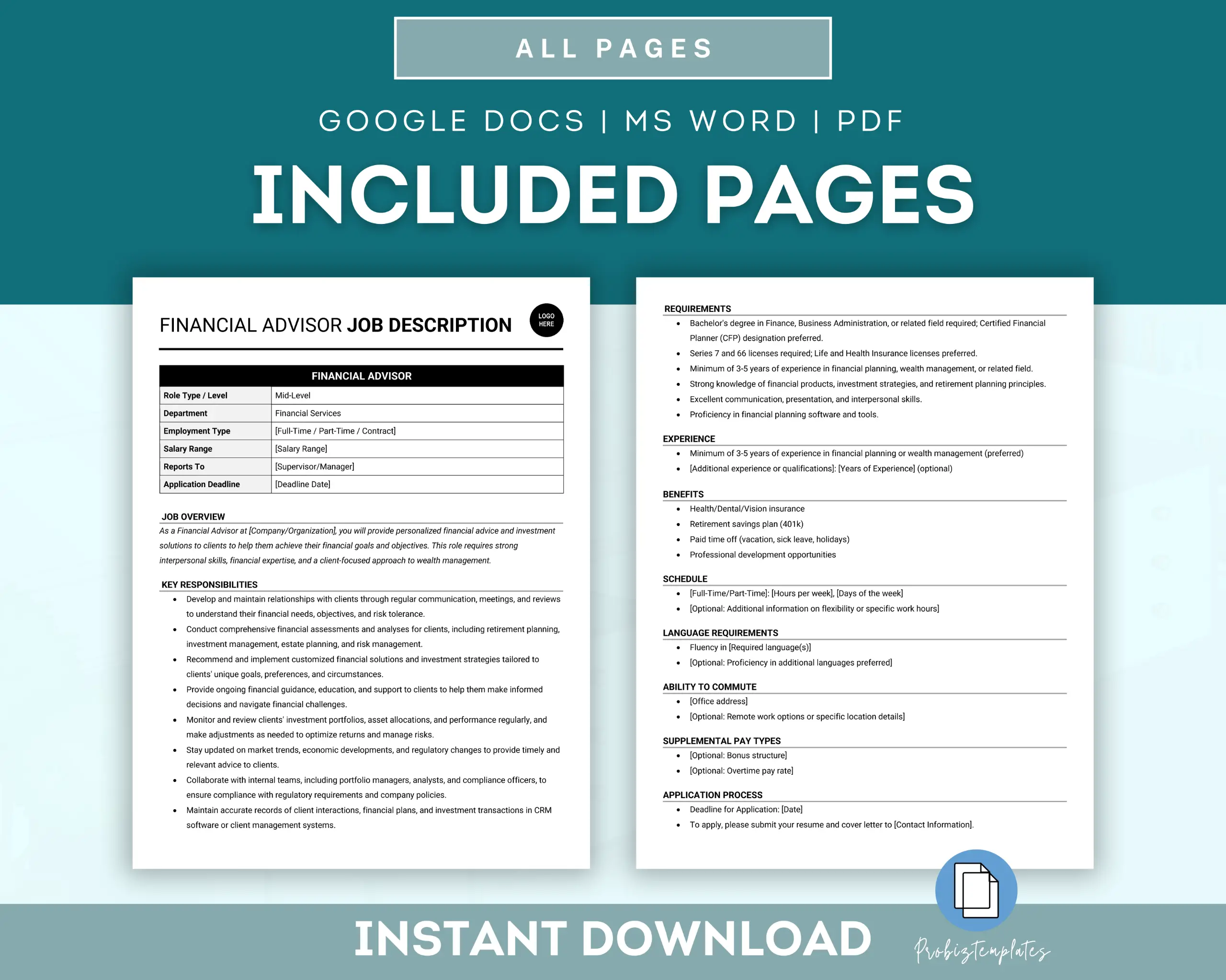 Financial Advisor Job Description Template - Image 2