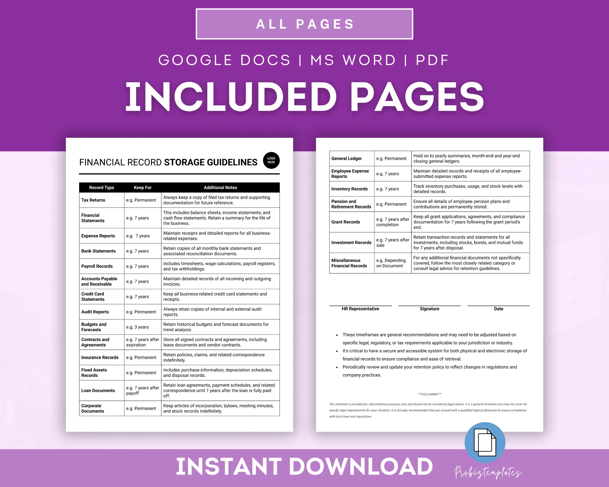 Financial Record Storage Guidelines Template - Image 2