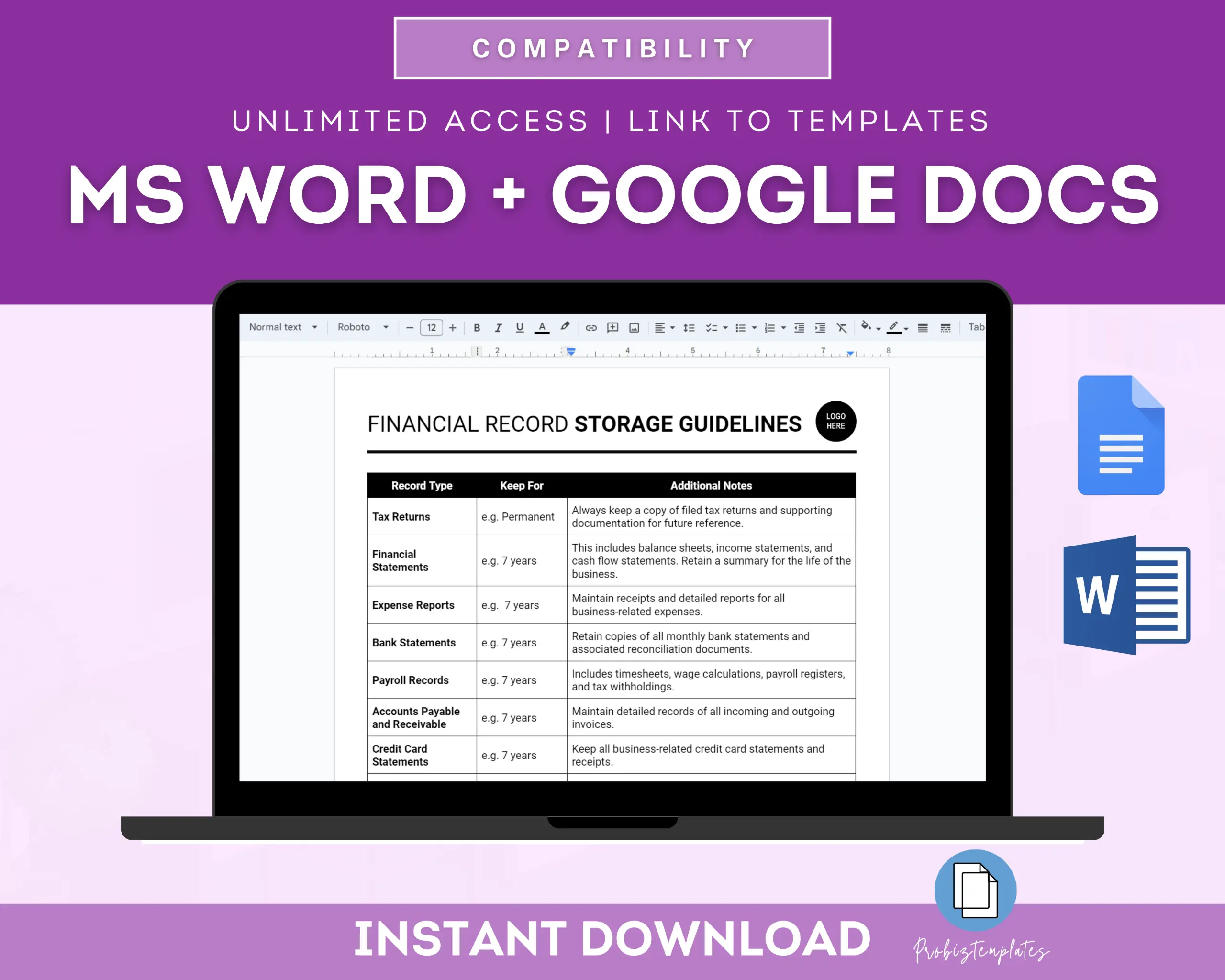 Financial Record Storage Guidelines Template - Image 4