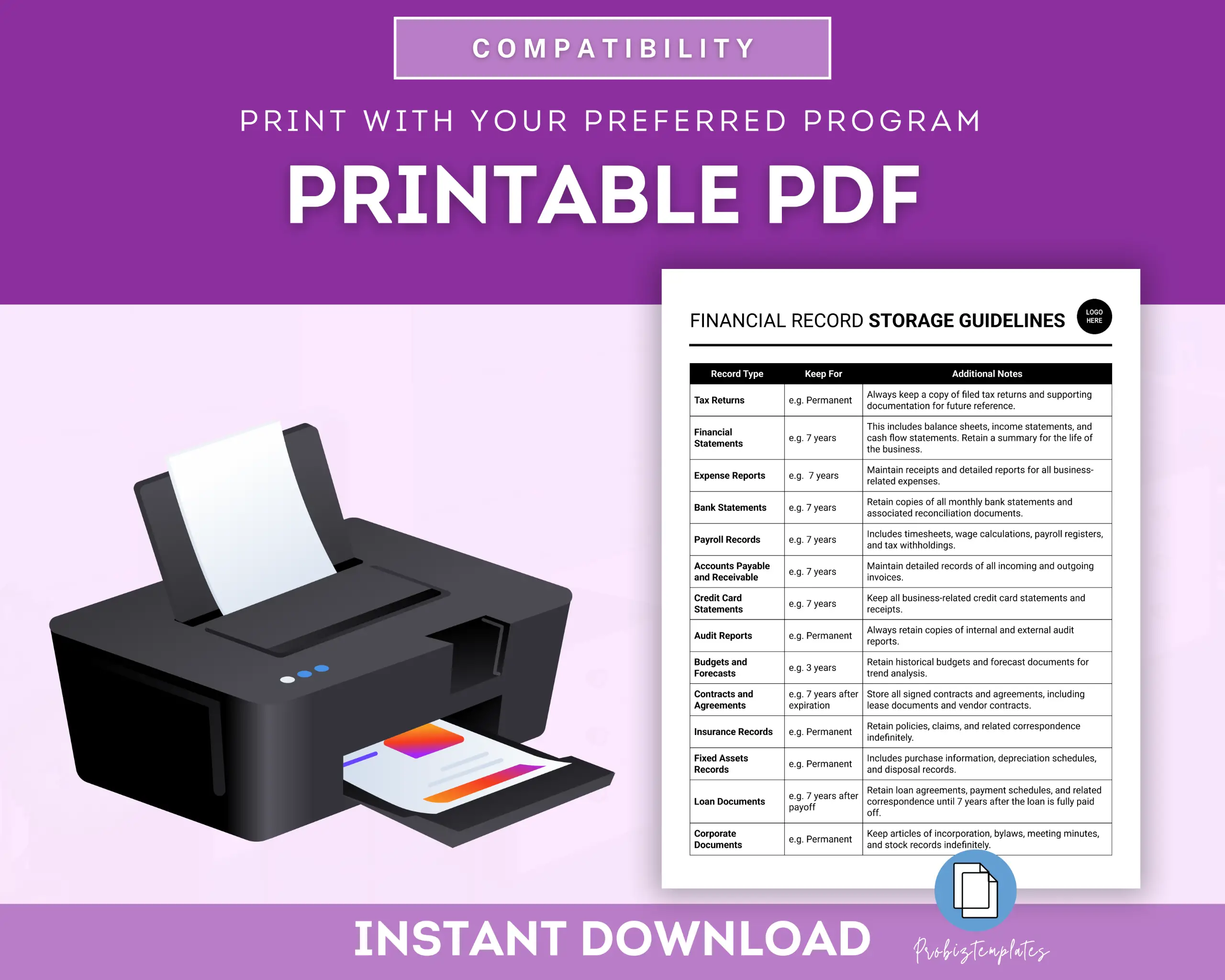 Financial Record Storage Guidelines Template - Image 3