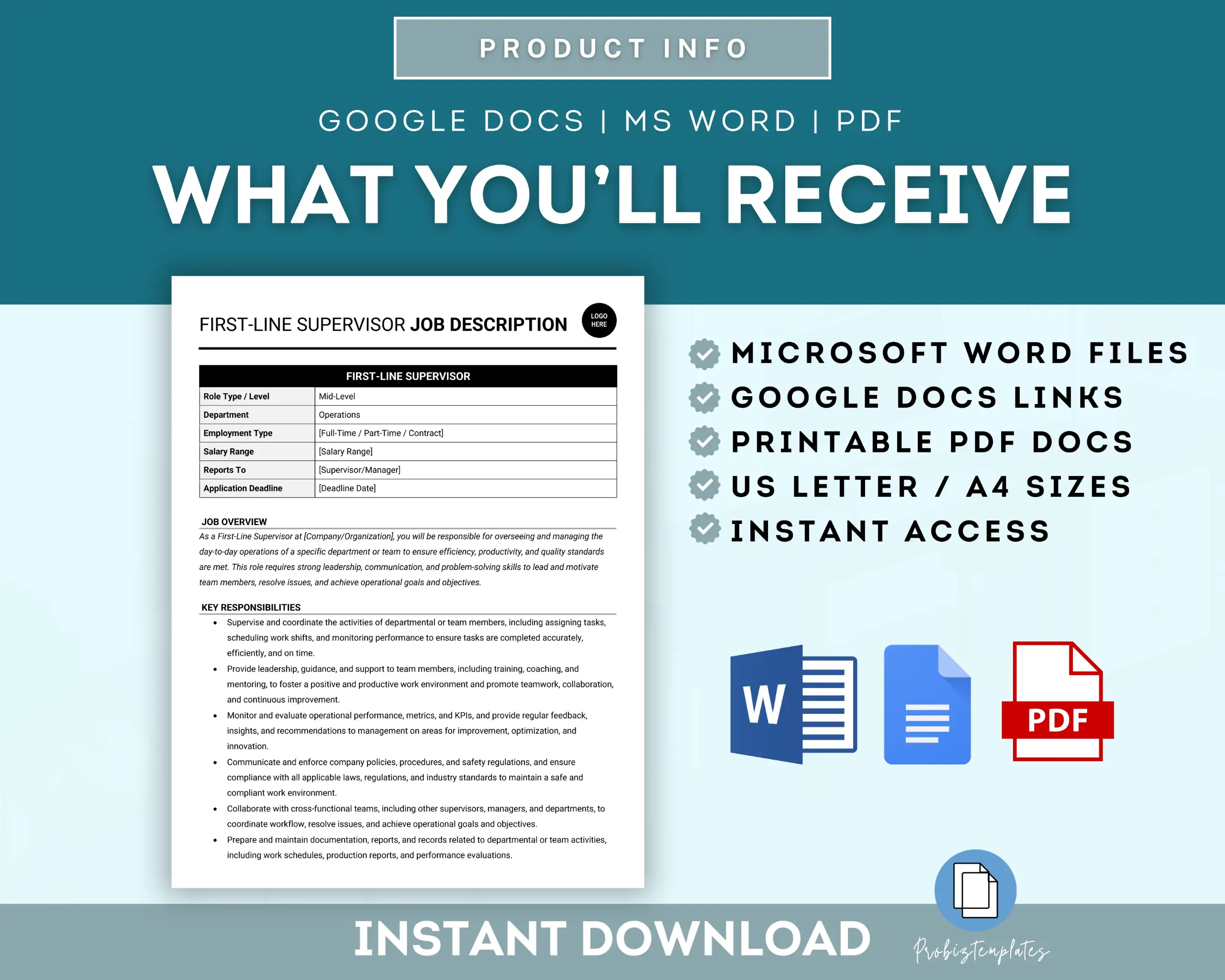 First-Line Supervisor Job Description Template - Image 6