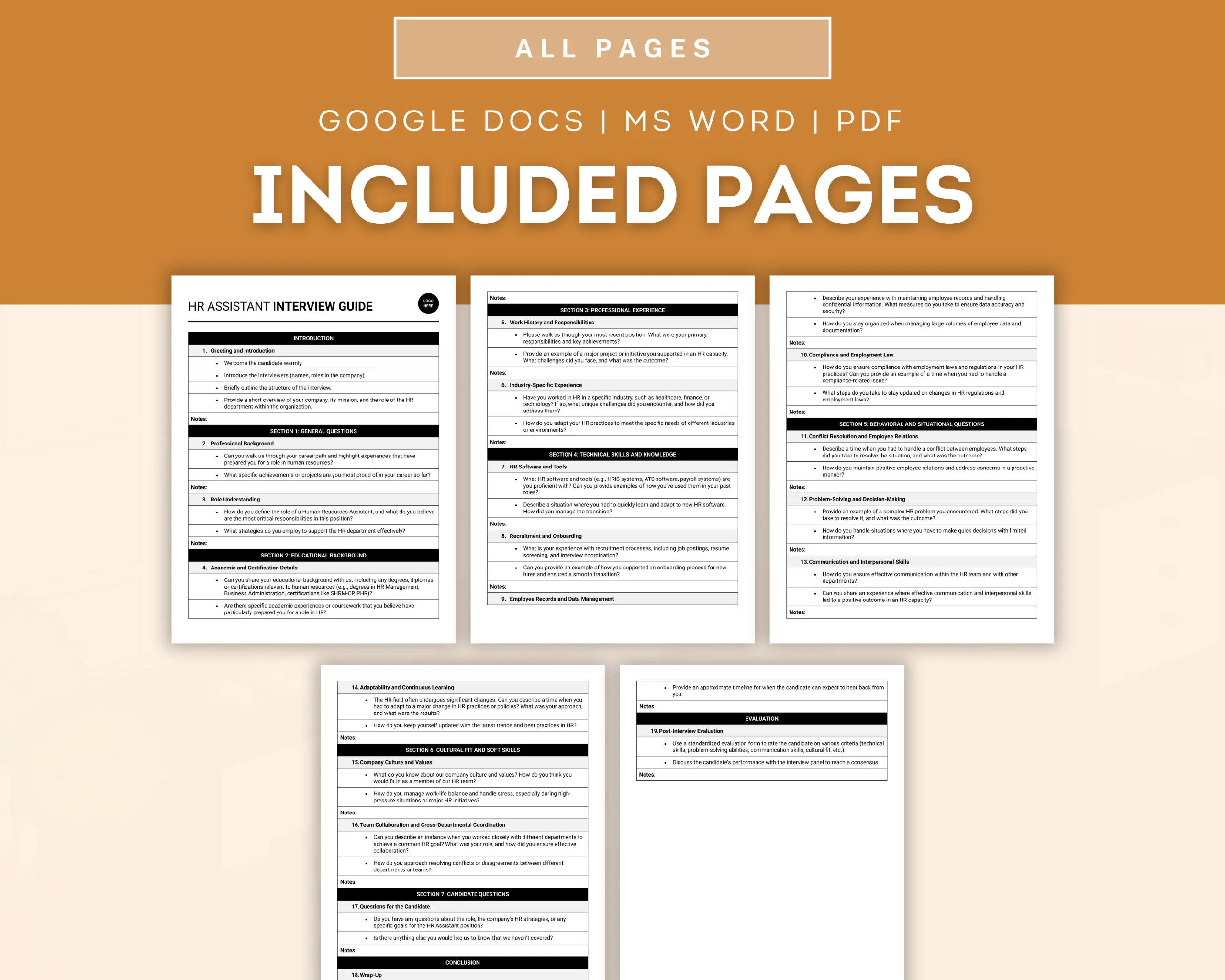 Human Resources Assistant Interview Guide Template - Image 2