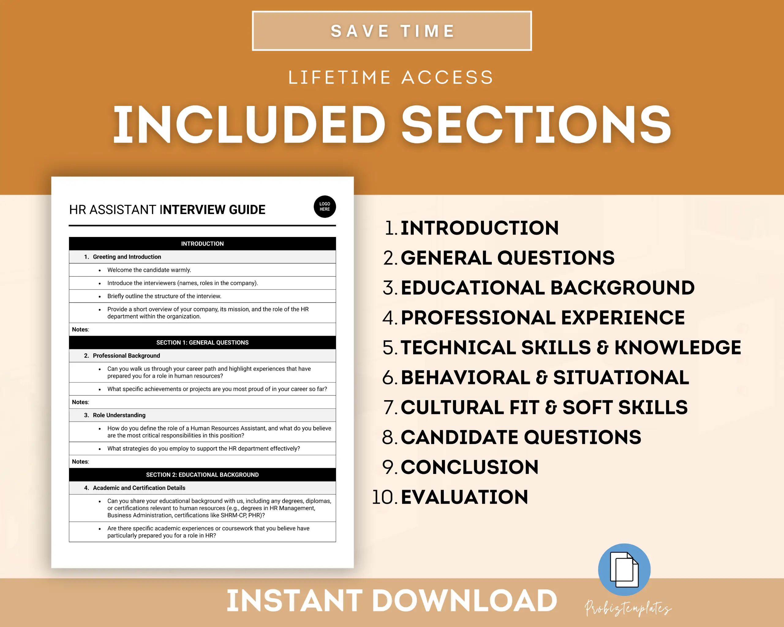 Human Resources Assistant Interview Guide Template - Image 3
