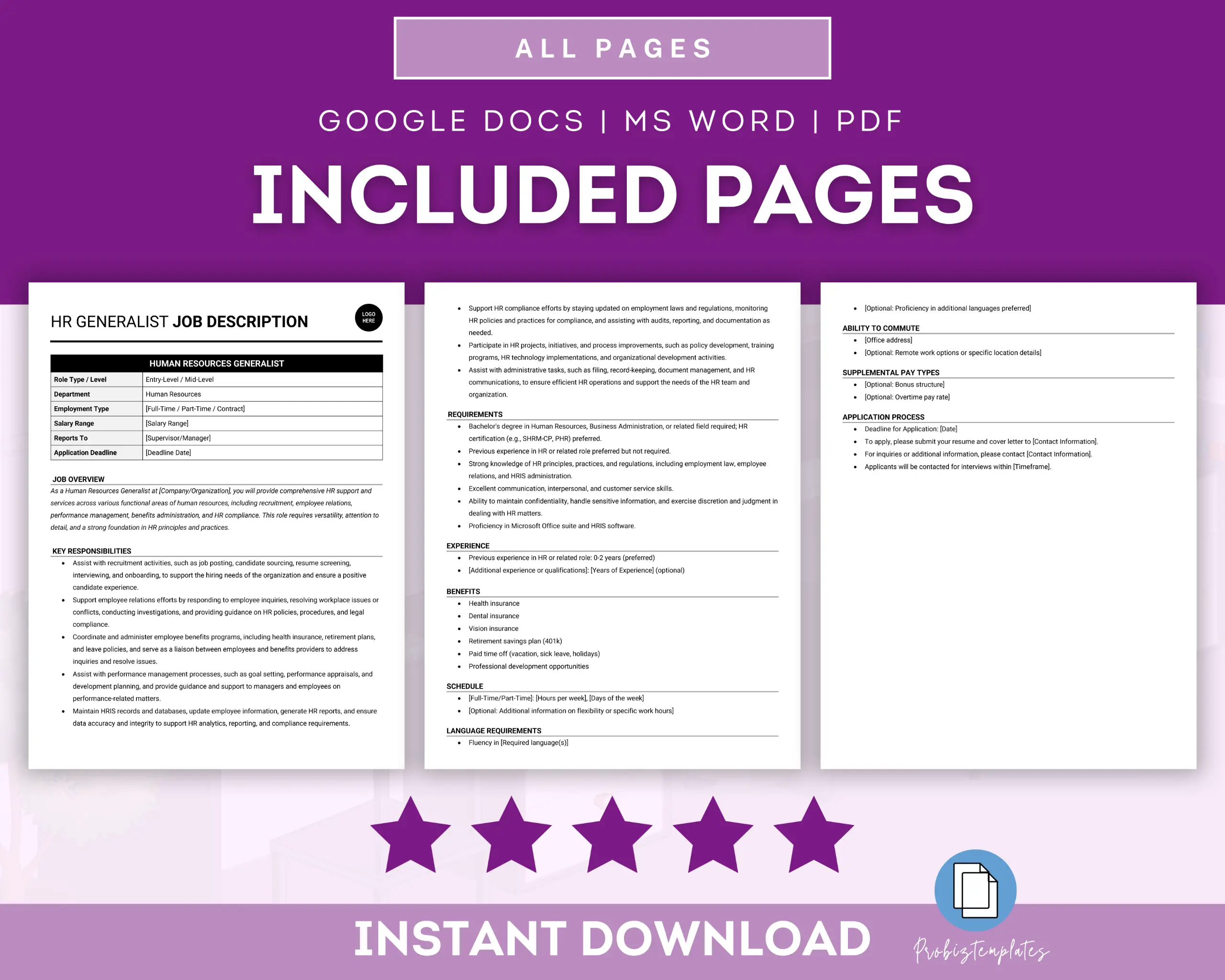 Human Resources Generalist Job Description Template - Image 2