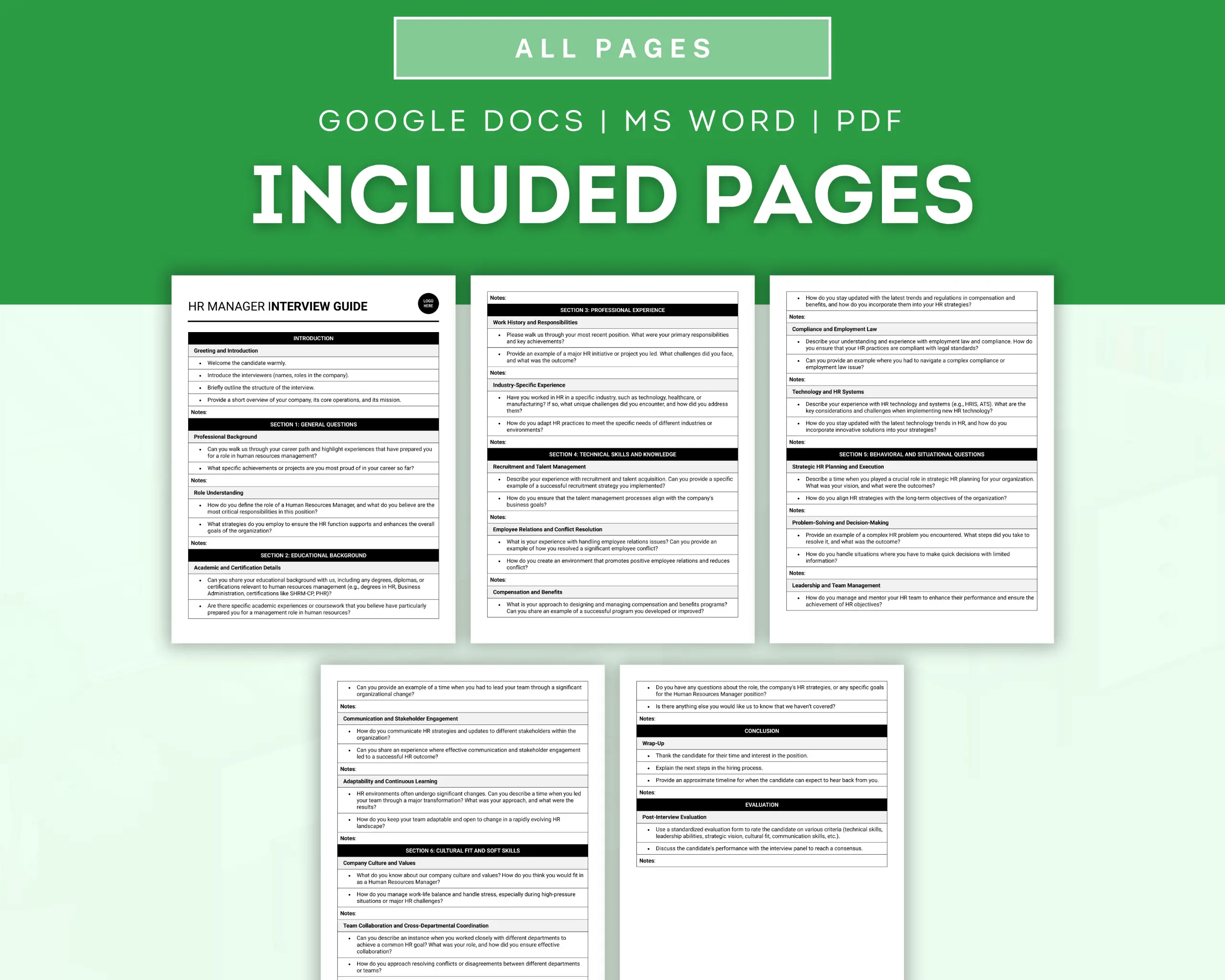 Human Resources Manager Interview Guide Template - Image 2