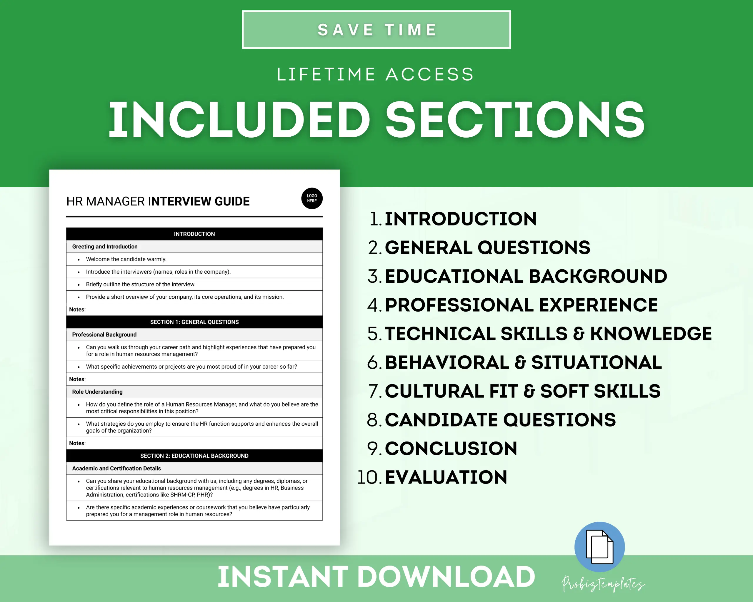 Human Resources Manager Interview Guide Template - Image 3