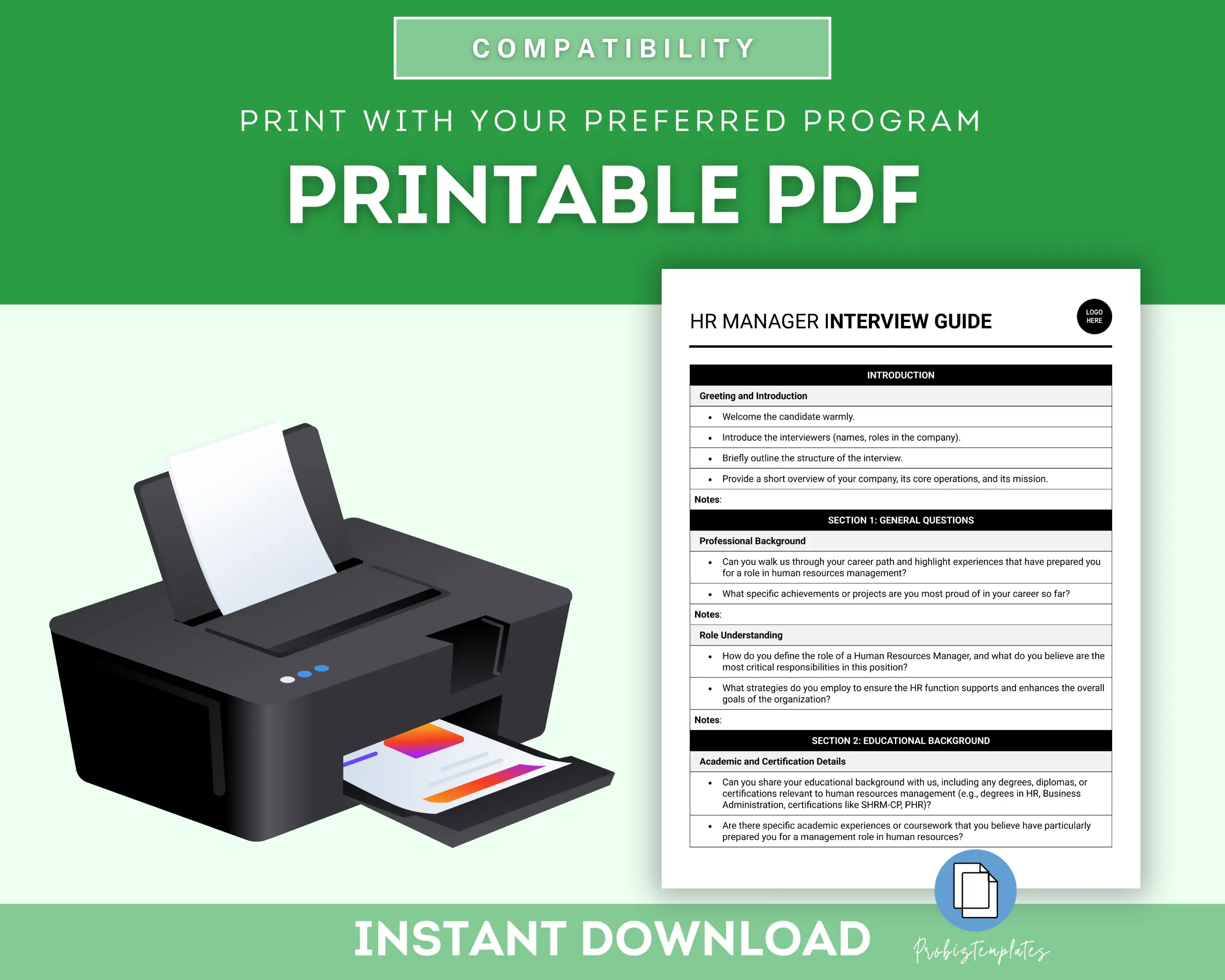 Human Resources Manager Interview Guide Template - Image 5