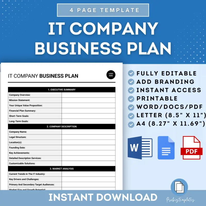 IT Company Business Plan Template