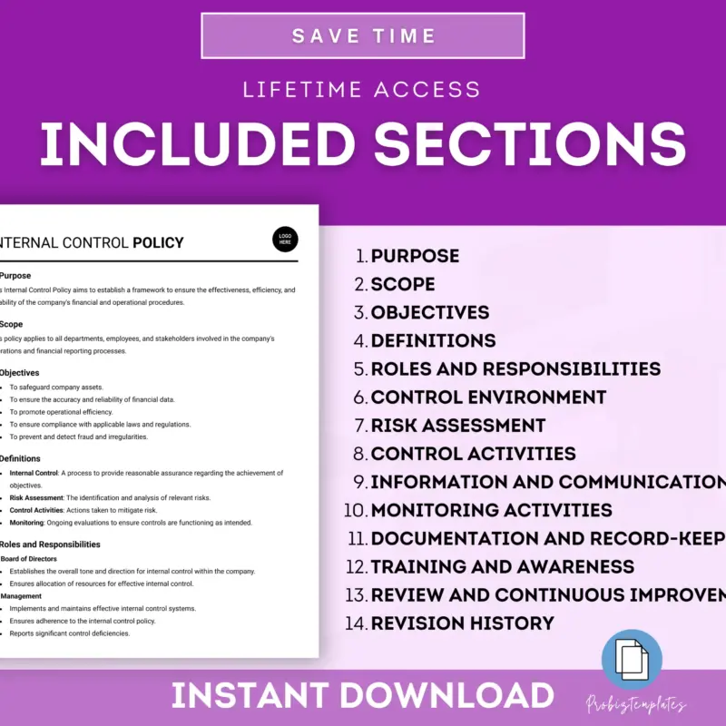 Internal Control Policy Template | ProBizTemplates