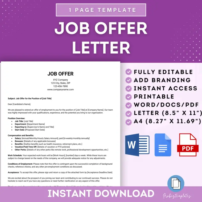 Job Offer Letter Template