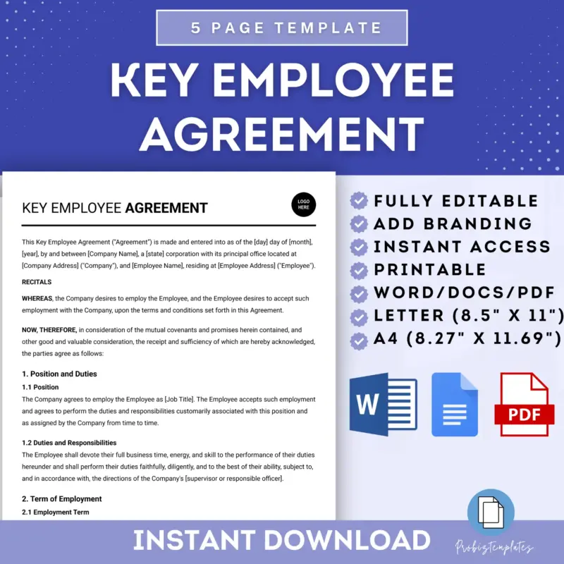 Key Employee Agreement Template