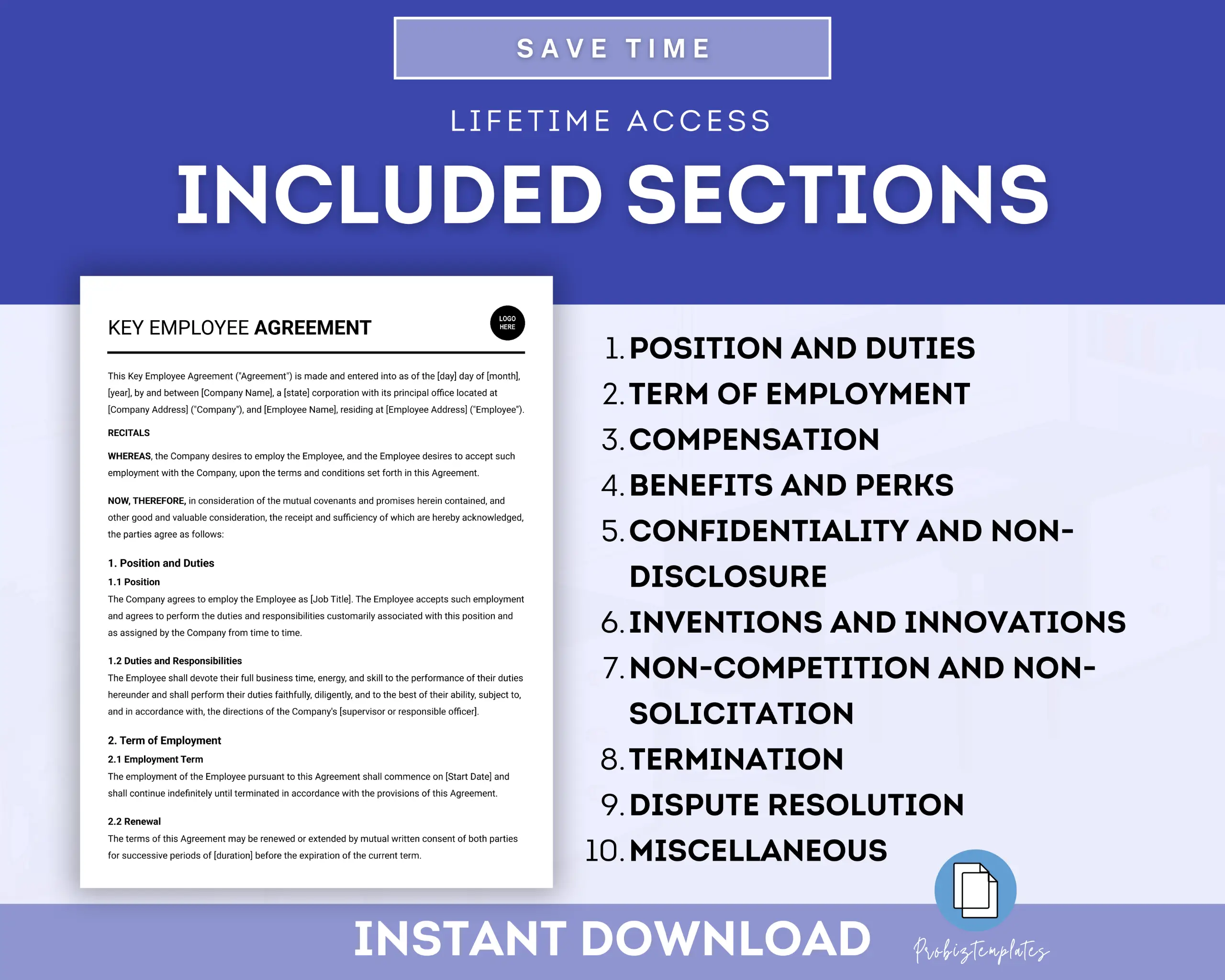Key Employee Agreement Template - Image 3