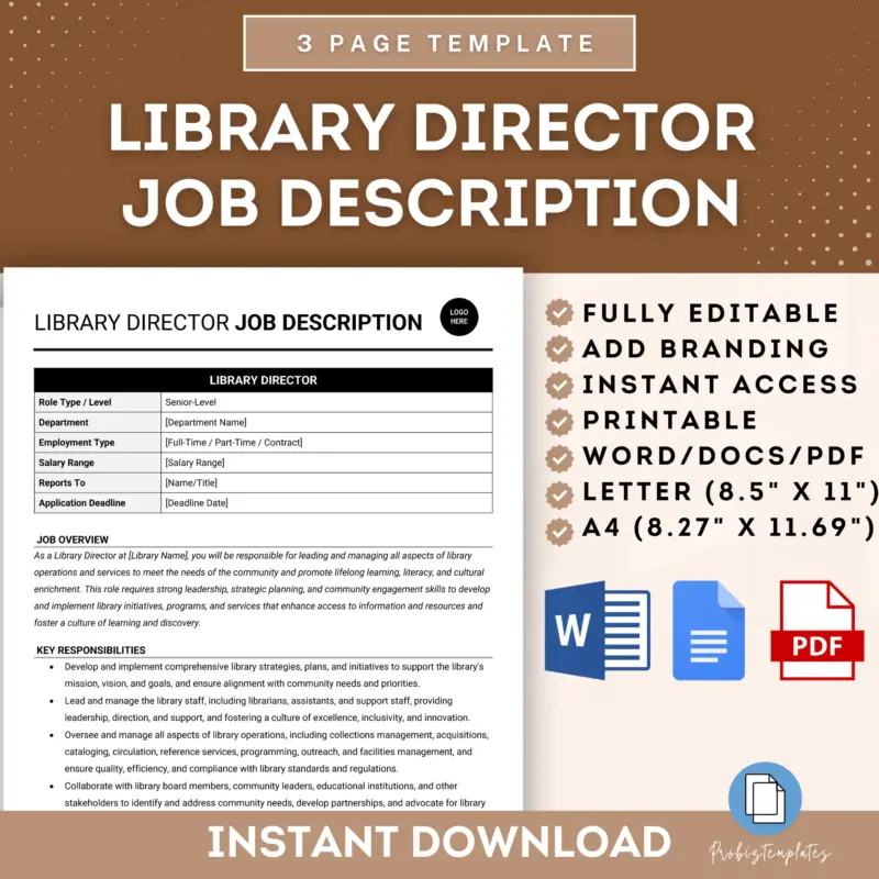 Library Director Job Description Template