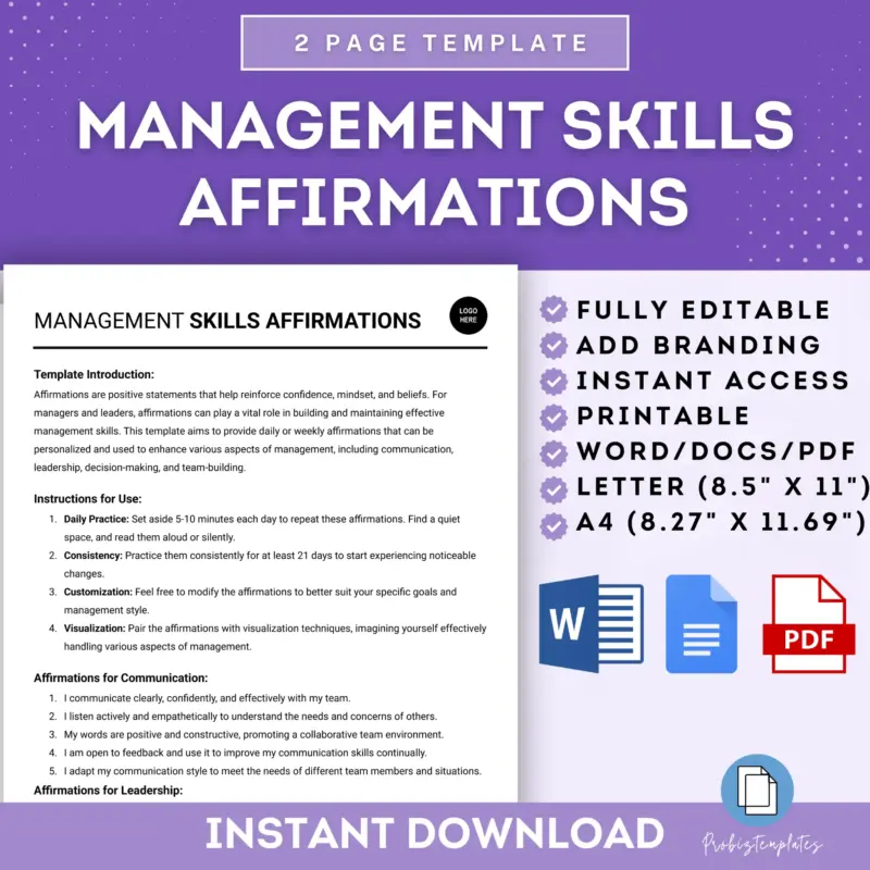 Management Skills Affirmations