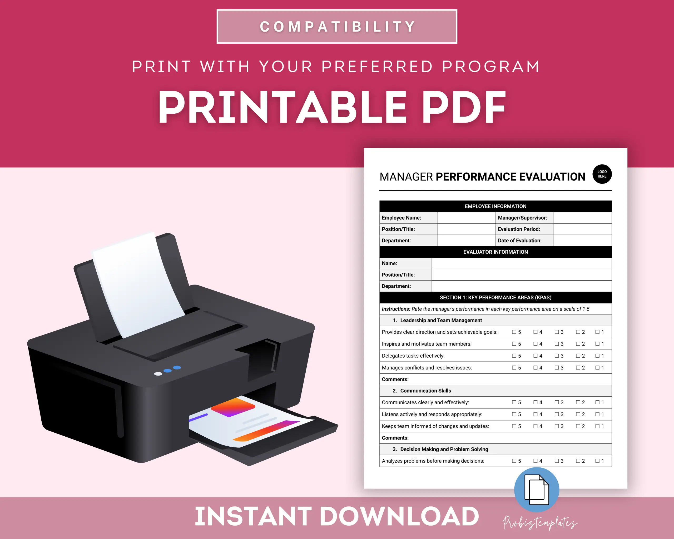 Manager Performance Evaluation Form Template - Image 5