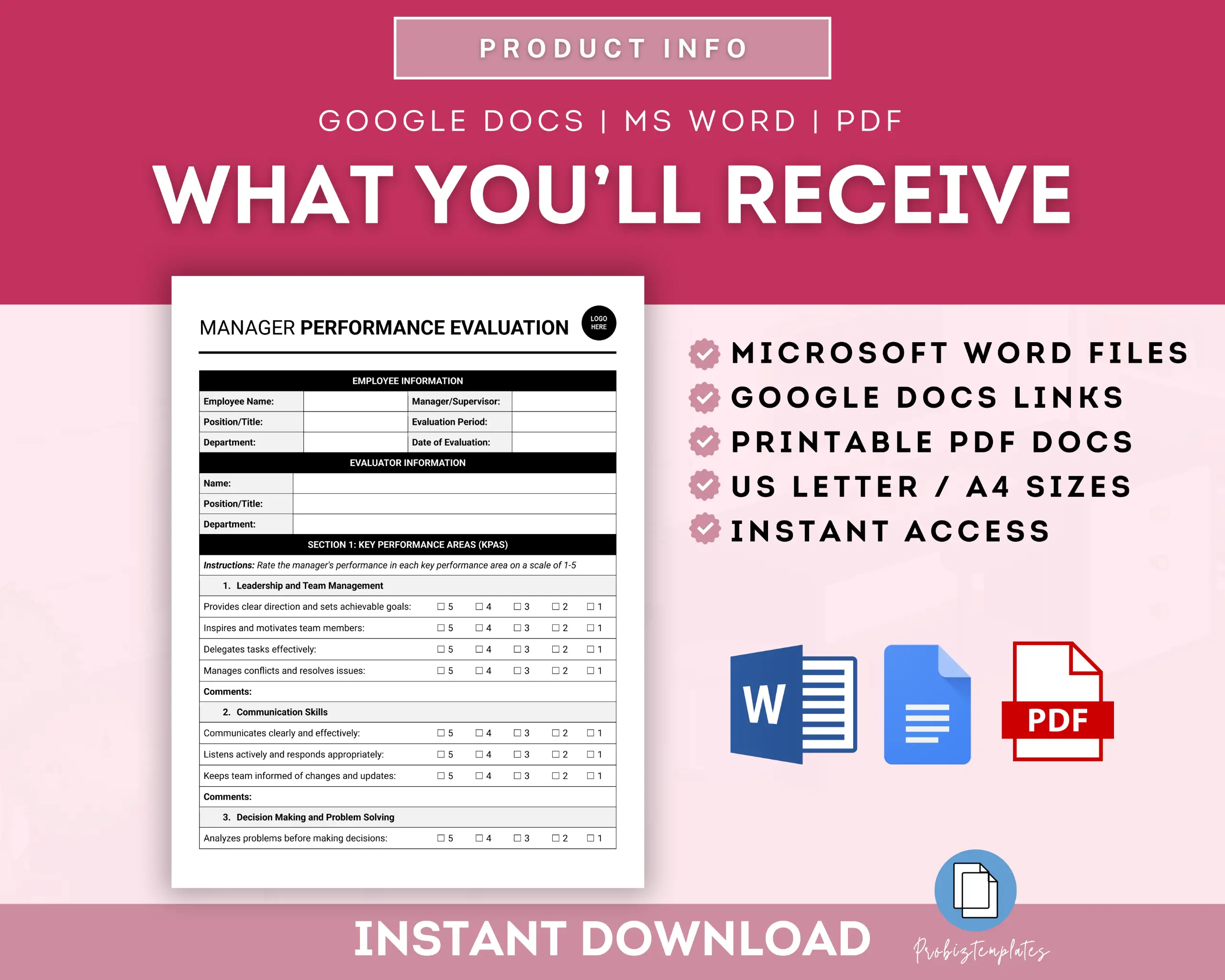 Manager Performance Evaluation Form Template - Image 6