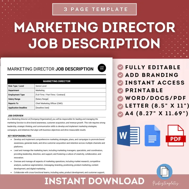 Marketing Director Job Description Template
