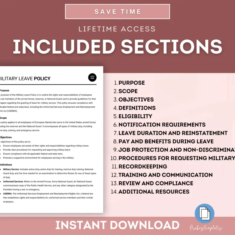 Military Leave Policy Template | ProBizTemplates