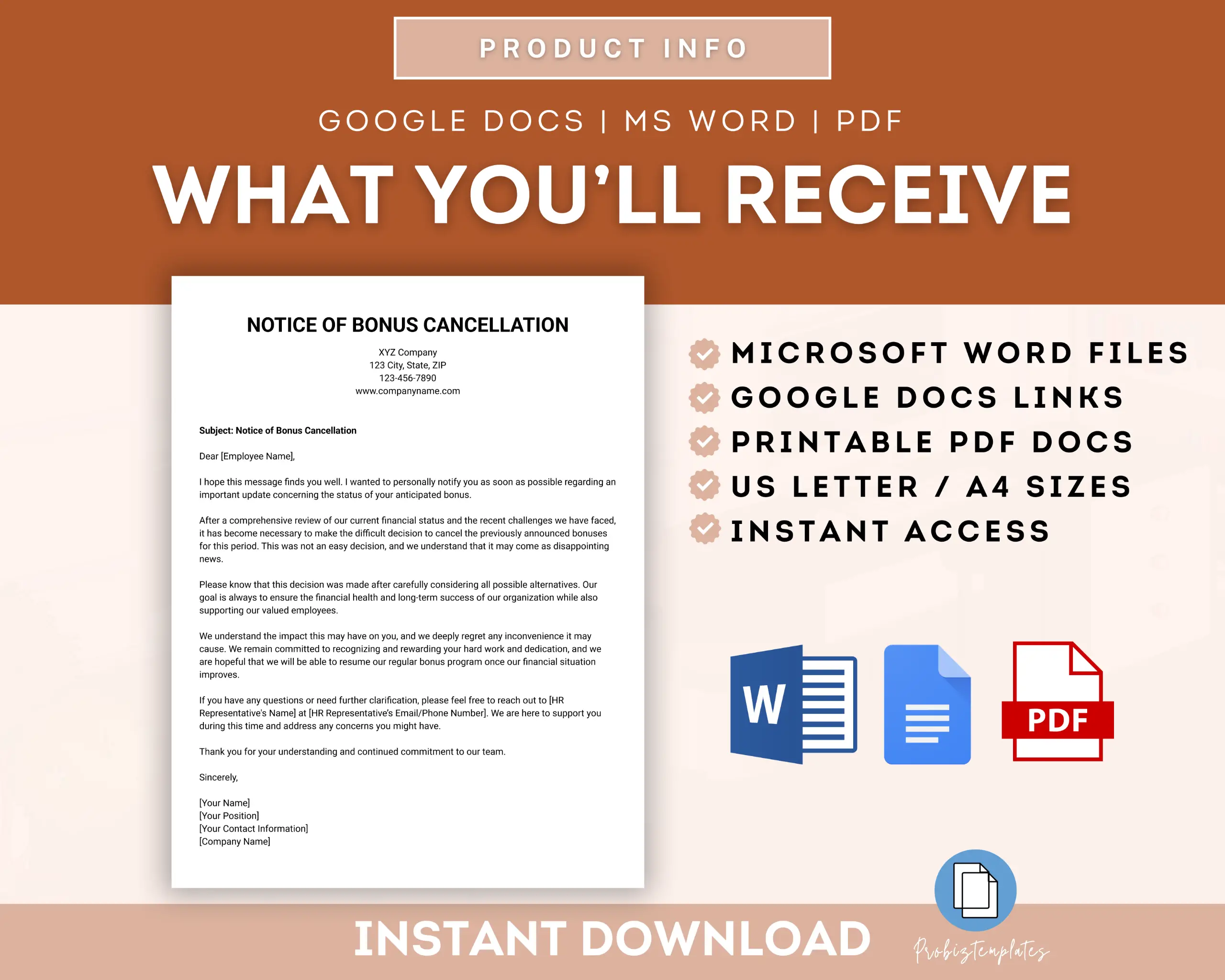 Notice of Bonus Cancellation Letter Template - Image 4