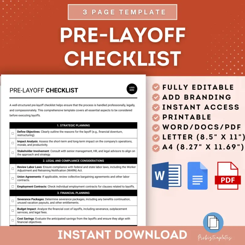 Pre-Layoff Checklist