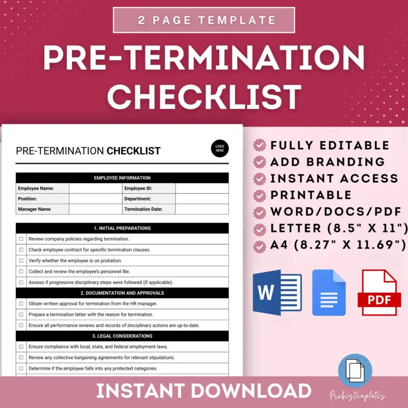 Pre-Termination Checklist