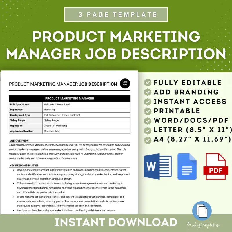 Product Marketing Manager Job Description Template