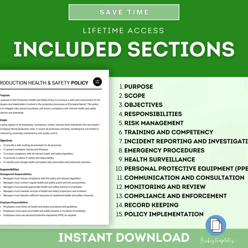 Production Health And Safety Policy Template | ProBizTemplates