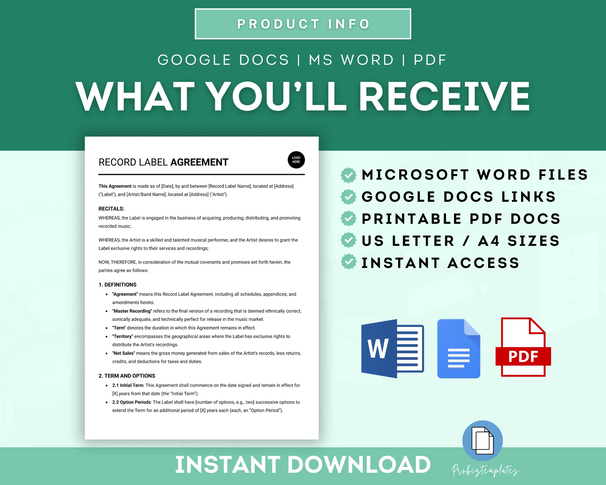 Record Label Agreement Template - Image 6