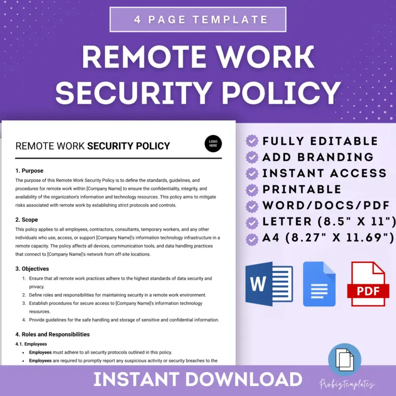 Remote Work Security Policy Template