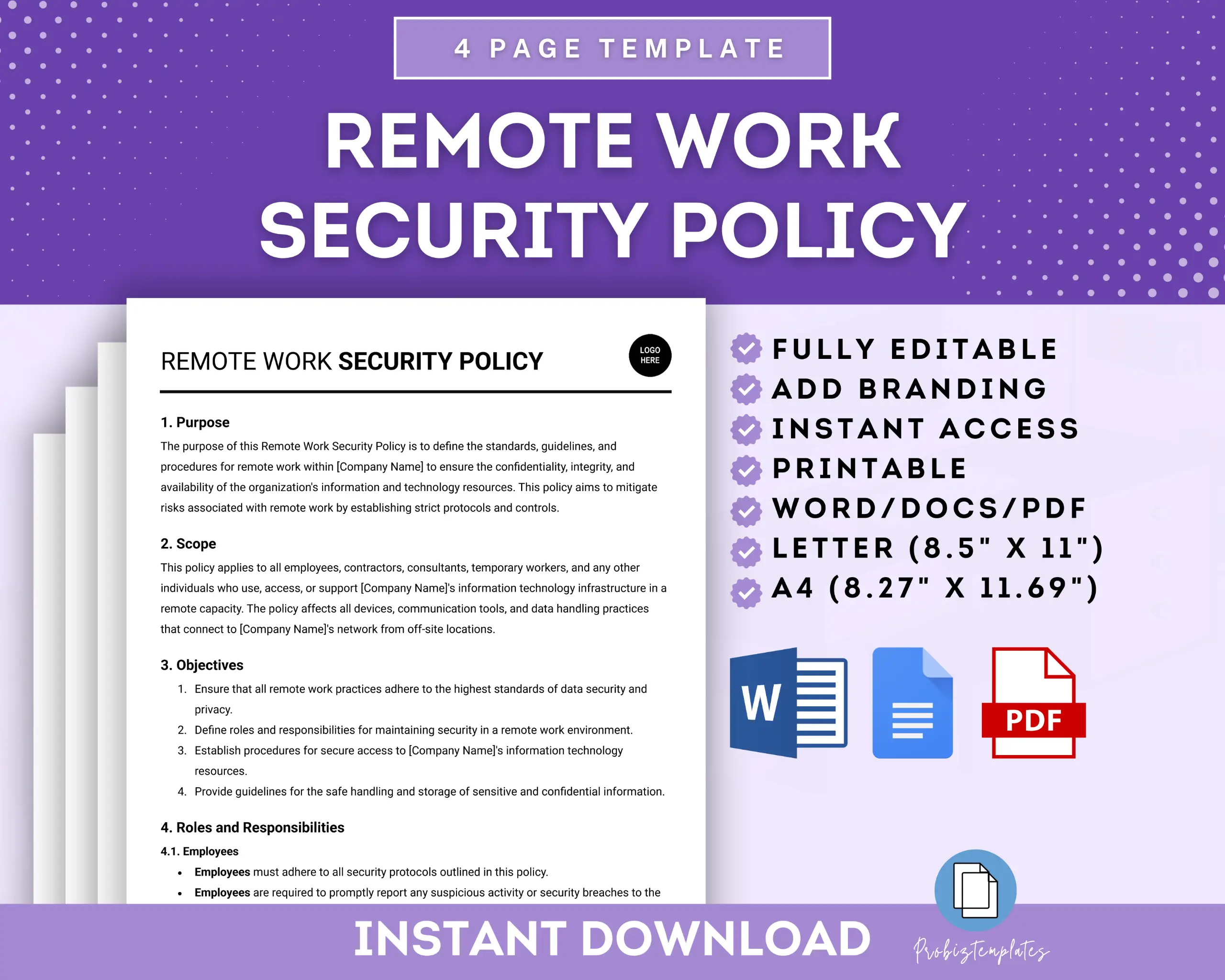 Remote Work Security Policy Template