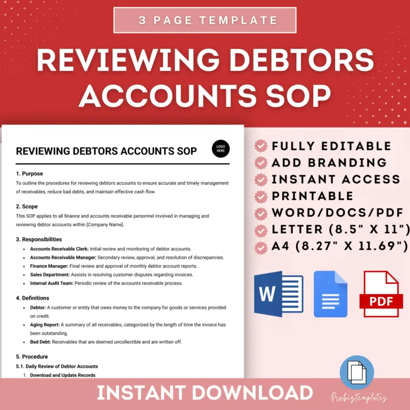 Reviewing Debtors Accounts SOP Template