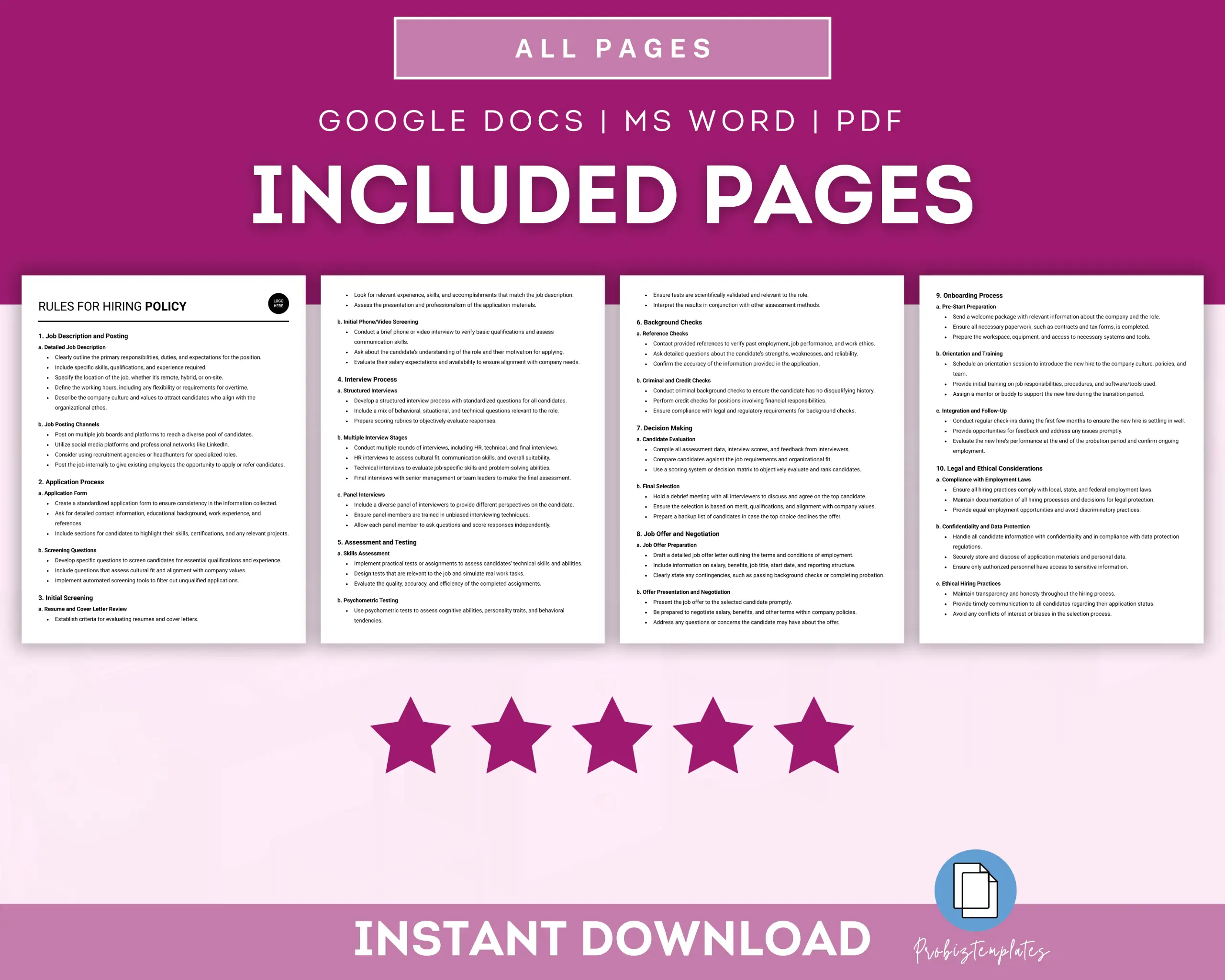 Rules For Hiring Template - Image 2