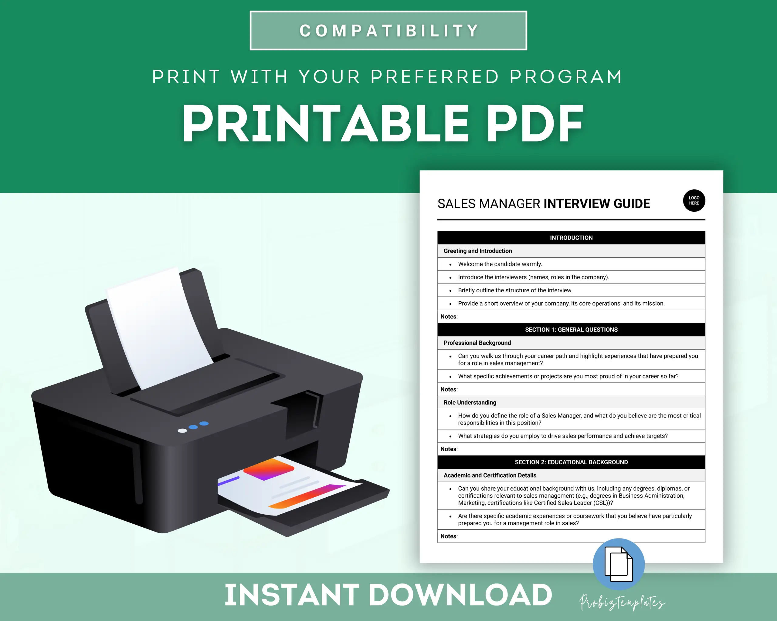 Sales Manager Interview Guide Template - Image 5