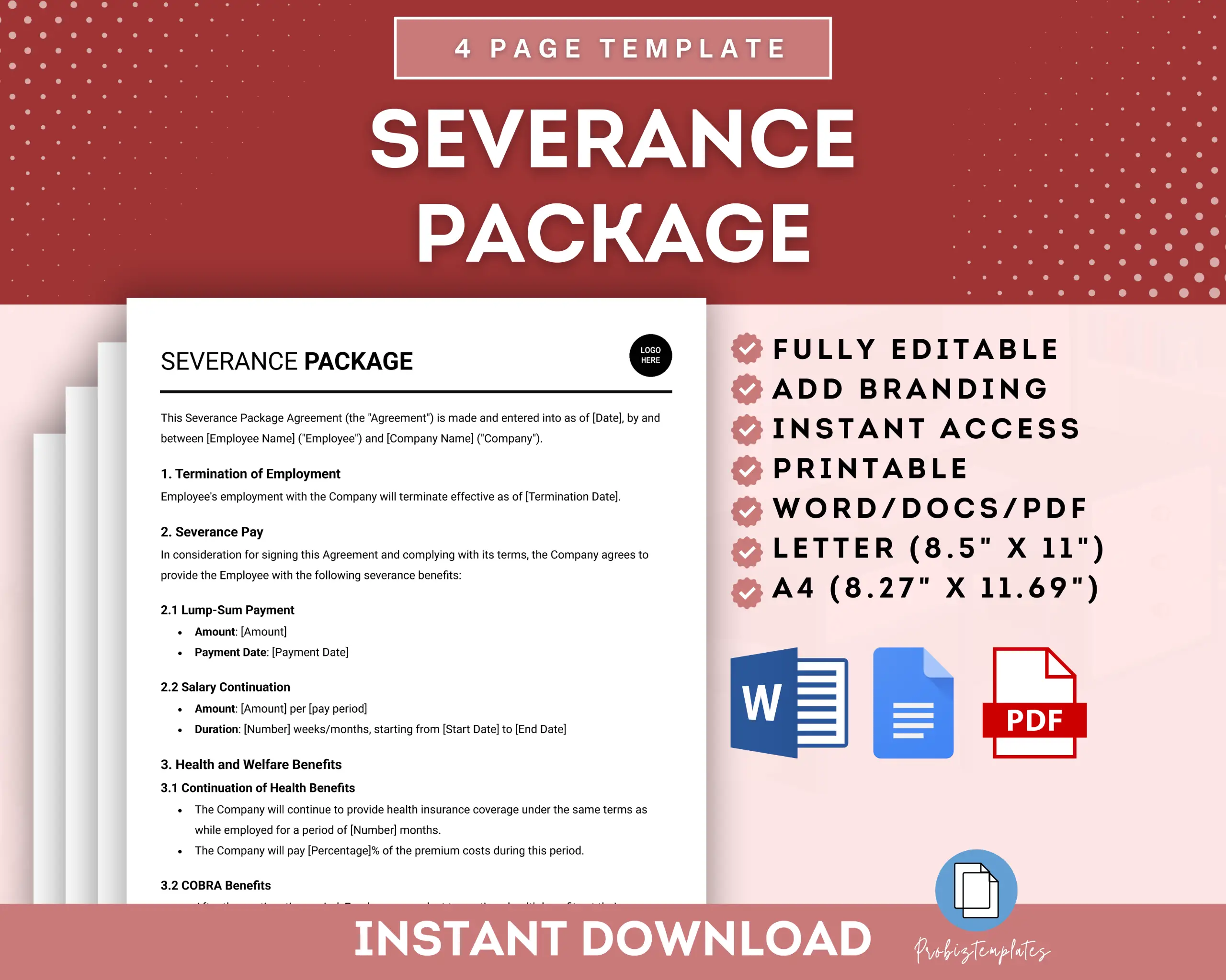 Severance Package Template