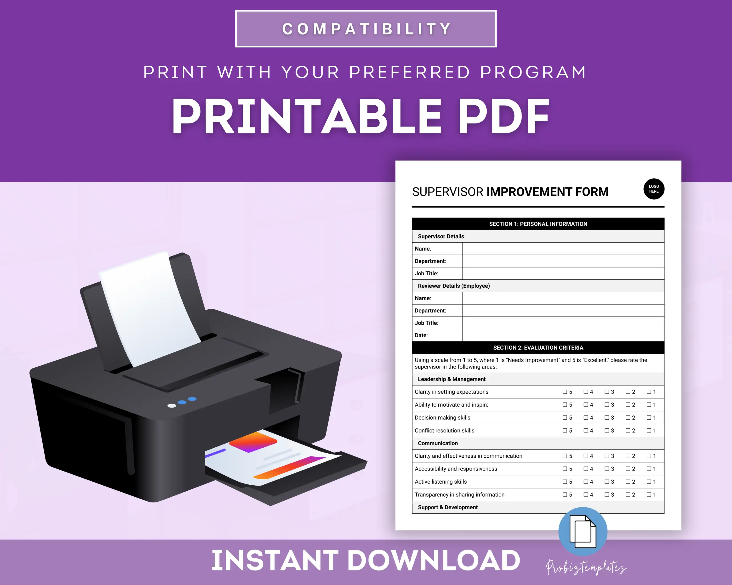 Supervisor Improvement Form Template - Image 5