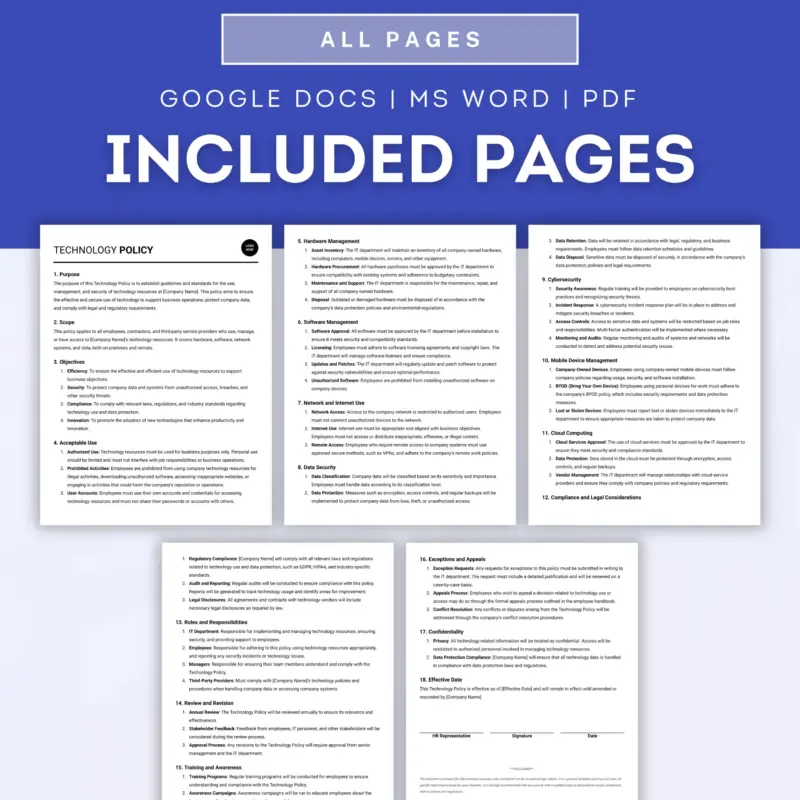 Technology Policy Template ProBizTemplates Technology Policy Template ProBizTemplates