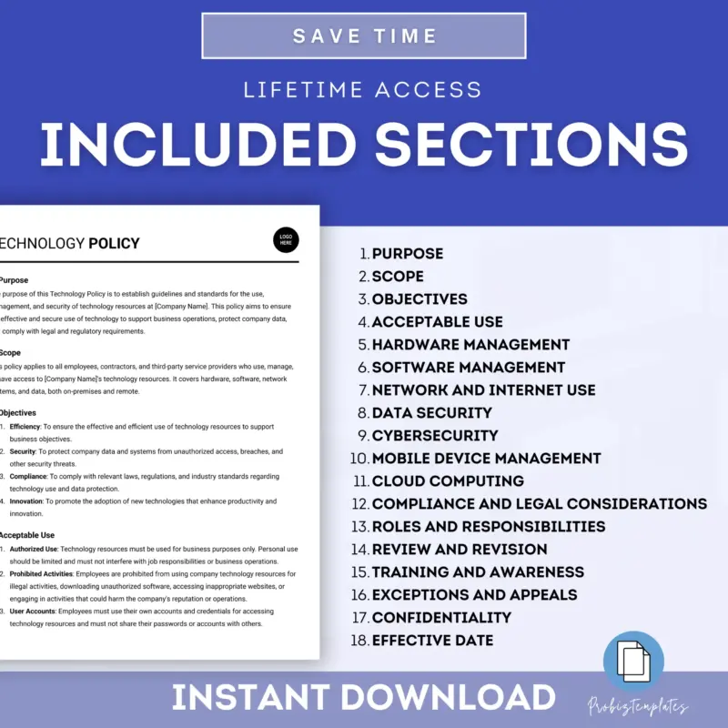 Technology Policy Template ProBizTemplates Technology Policy Template ProBizTemplates